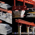 Modern highway bridge construction site bridge construction site construction site gantry crane tower crane construction equipment and equipment 3d model