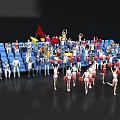 Women Cheerleaders Performing With Pom Poms In Stadium With Audience And Flags