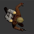 Modern game character rocket expert virtual character sci-fi character 3d model