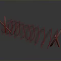 Barbed Wire Defensive Weapon Featuring Wooden Posts And Coiled Structure 3d model