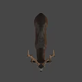 Realistic Brown Deer With Large Antlers Standing In Natural Pose