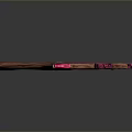 Unique Decorative Axe Weapon With Wooden Handle Clocks And Purple Feathers