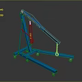 Blue Mobile Functional Utility Vehicle With Hydraulic Lift Arm Chain And Wheels