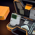 Orange Open Toolbox With Various Hardware Tools And Storage Compartments 3d model
