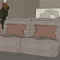Modern Lazy Sofa Double Sofa 3d model