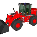 Red Utility Vehicles For Construction Work Including Excavators Wheel Loaders And Skid Steer 3d model