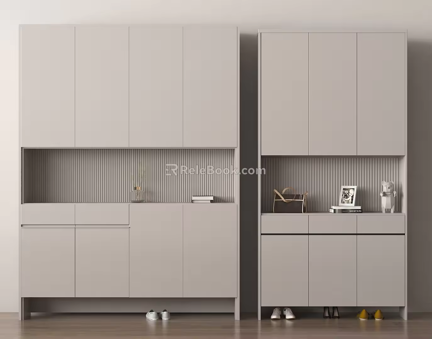 Modern Entrance Shoe Cabinet Side Cabinet Decorative Cabinet Wood High Cabinet 3d model