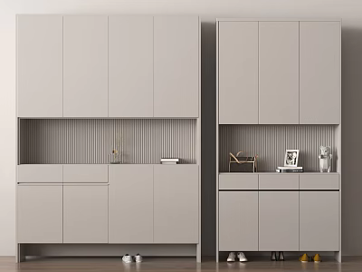 Modern Entrance Shoe Cabinet Side Cabinet Decorative Cabinet Wood High Cabinet 3d model