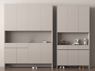 Modern Entrance Shoe Cabinet Side Cabinet Decorative Cabinet Wood High Cabinet 3d model