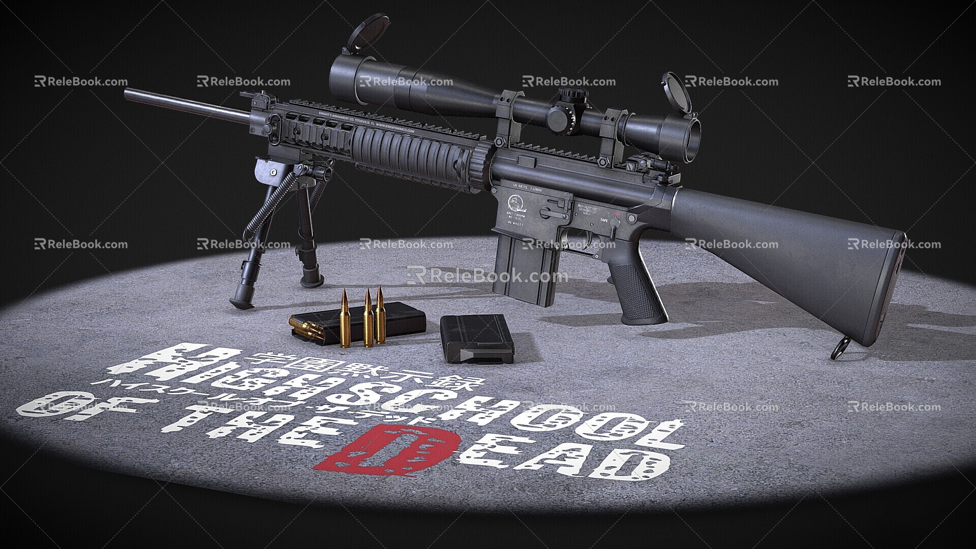 Sniper Rifle AR10 Precision Shooter Rifle Semi-Automatic Rifle 3d model