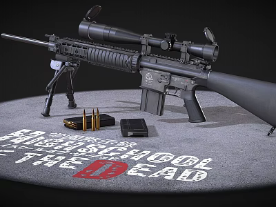 High Precision Tactical Rifle With Optic Scope Magazine And Bullets 3d model