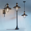 Vintage Industrial Lighting Combination With Wall Lamp Floor Lamp And Pendant Light