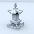 Traditional Stone Pagoda Style Floor Lamp With Weathered Texture And Multi Layer Design
