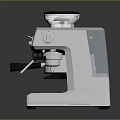 Modern Stainless Steel Espresso Machine With Pressure Gauge Control Buttons And Top Container