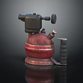 Vintage Rusted Military Grenade With Mechanical Sighting Device And Textured Grip