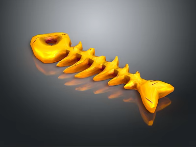 3D Printed Yellow Fish Bone Shaped Orthopedic Medical Device for Surgical Training 3d model