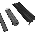 Black Long Strip Components Featuring Different Structures And Hook Design Elements 3d model