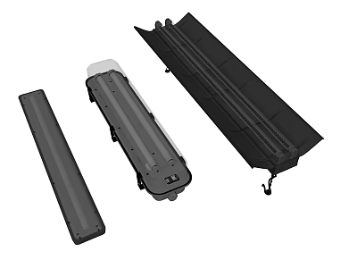 Black Long Strip Components Featuring Different Structures And Hook Design Elements 3d model
