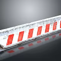 Concrete Traffic Barrier With Red And White Stripes On Worn Surface 3d model