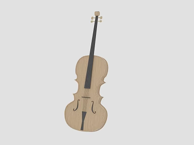 Classic Wooden Violin Musical Instrument With Handcrafted Design And Smooth Finish 3d model