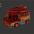 minibus minibus minivan driverless bus bus school bus van box car 3d model