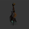 Mythical Skeleton Bow With Demonic Head And Glowing Green Accents