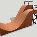 Variety of Wooden Skateboard Ramps Rails and Platforms for Skate Park