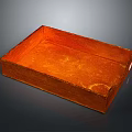 Orange Wooden Rectangular Tray With Smooth Surface For Daily Household Use