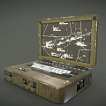 Rugged Military Laptop With Reinforced Olive Green Case Displaying Tactical Map