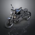 Sleek Black Modern Motorcycle Design With Streamlined Tank And Alloy Wheels