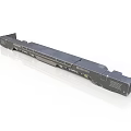 Black Elongated Industrial Metal Component With Holes And Structural Details