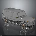 Shiny Metallic Silver SUV Vehicle Featuring Glossy Body And Large Alloy Wheels