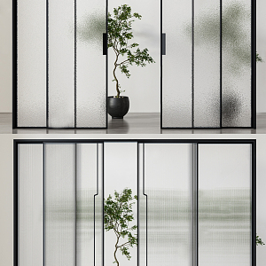 Modern sliding door glass sliding door 3d model