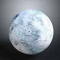 Realistic Moon 3D Model With Gray Blue Surface And Craters Texture