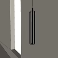 Unique Shaped Pendant Light With Modern Metal Frame And Vertical Light Tubes 3d model