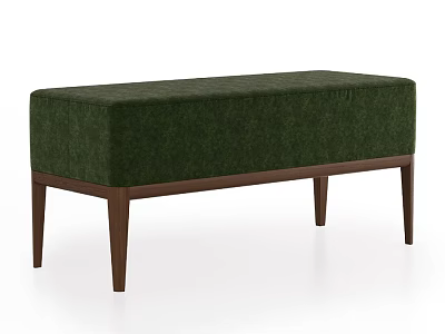 Green Upholstered Sofa Bench With Wooden Legs Modern Living Room Design 3d model