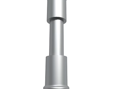 Silver Cylindrical Metal Mechanical Component With Stepped Structure And Smooth Surface 3d model