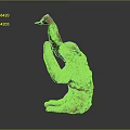 Realistic Sloth Sculpture in Sitting Pose with Long Raised Arms and Detailed Fur Texture