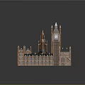 Cartoon Scene Of Historic Parliament Building With Towers Spires And Green Roof