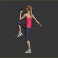 Woman In Pink Tank Top Doing Leg Lift Exercise With Dark Leggings And White Shoes