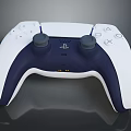 Wireless Game Controller White And Navy Blue With Dual Joysticks And Action Buttons