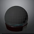 White Hemispherical Decorative Fixture With Red Base For Modern Interior Design
