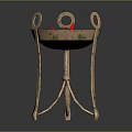 Vintage Copper Decorative Bowl With Tripod Stand And Ornamental Design For Home Use