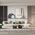 Modern sofa coffee table combination 3d model