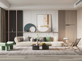 Modern sofa coffee table combination 3d model