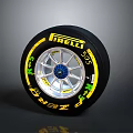 Car Tire Wheel with Pirelli Brand 555 Zero and Silver Hub Blue Center