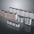 Multi Story Modern Residential Apartment Buildings With Rectangular Structures And Various Arranged Layouts 3d model