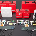 Household First Aid Kits And Emergency Supplies With Medicines Bandages And Stethoscopes