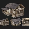 Traditional Wooden House Design Featuring Wooden Roof Porch Windows And Interior Space
