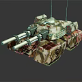 Modern Military Tank With Camouflage Paint Dual Cannons Antennas And Tracks